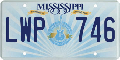 MS license plate LWP746