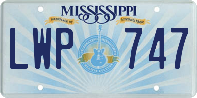 MS license plate LWP747