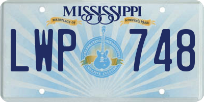 MS license plate LWP748