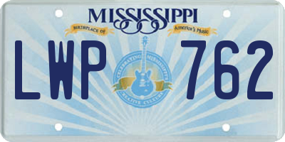 MS license plate LWP762