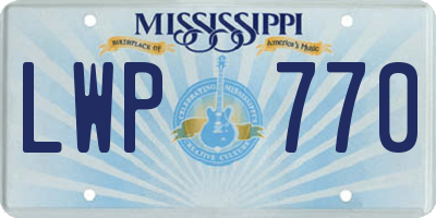 MS license plate LWP770