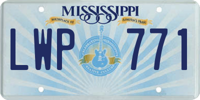 MS license plate LWP771