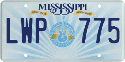 MS license plate LWP775