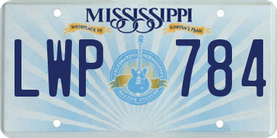 MS license plate LWP784
