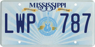 MS license plate LWP787