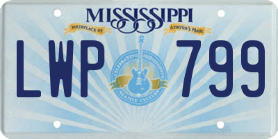 MS license plate LWP799