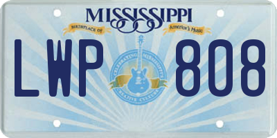 MS license plate LWP808
