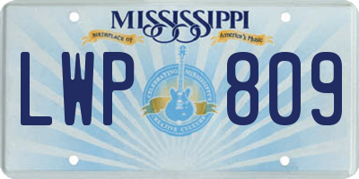 MS license plate LWP809