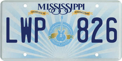 MS license plate LWP826