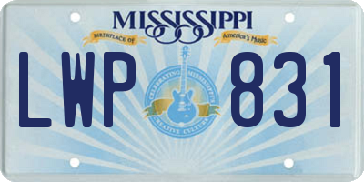 MS license plate LWP831