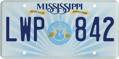 MS license plate LWP842