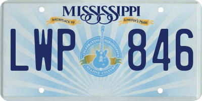 MS license plate LWP846