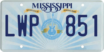 MS license plate LWP851