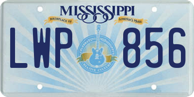 MS license plate LWP856
