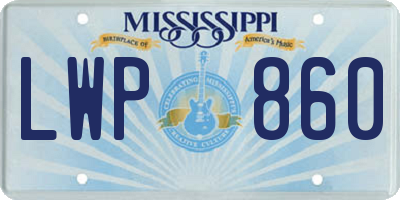 MS license plate LWP860