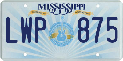 MS license plate LWP875