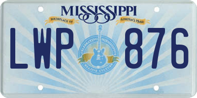 MS license plate LWP876