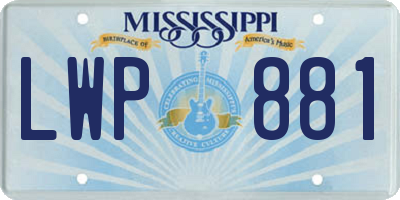 MS license plate LWP881