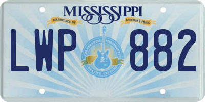 MS license plate LWP882