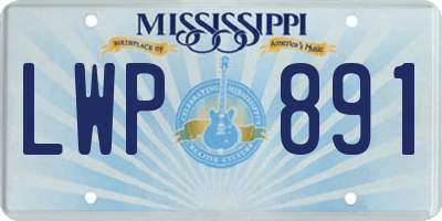 MS license plate LWP891