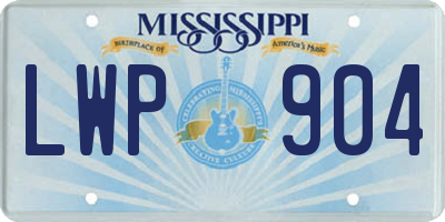 MS license plate LWP904