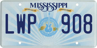 MS license plate LWP908
