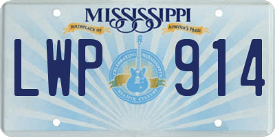 MS license plate LWP914