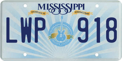 MS license plate LWP918