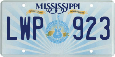 MS license plate LWP923