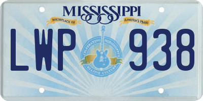 MS license plate LWP938
