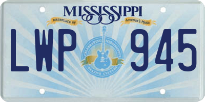 MS license plate LWP945