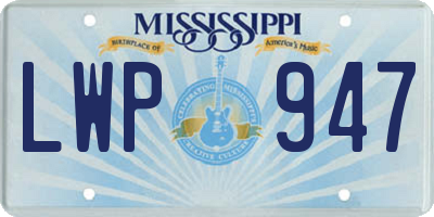 MS license plate LWP947