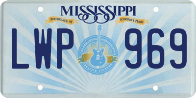 MS license plate LWP969