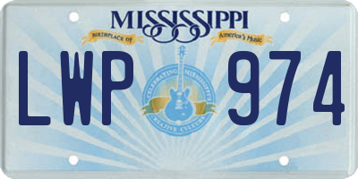 MS license plate LWP974