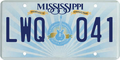 MS license plate LWQ041