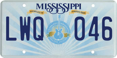 MS license plate LWQ046