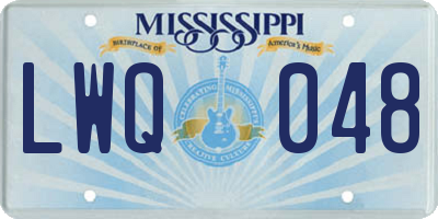MS license plate LWQ048