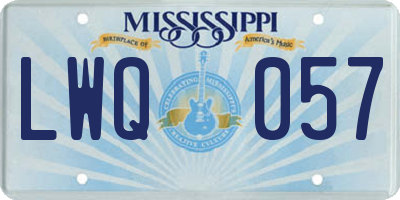 MS license plate LWQ057
