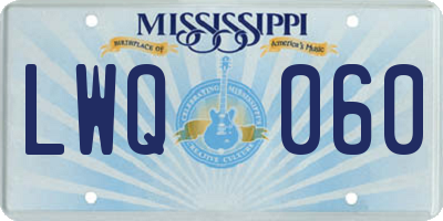 MS license plate LWQ060