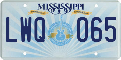 MS license plate LWQ065