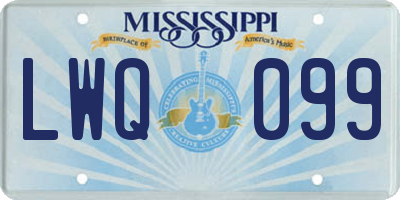 MS license plate LWQ099