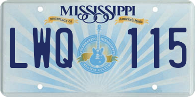 MS license plate LWQ115