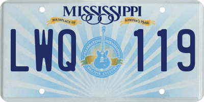 MS license plate LWQ119