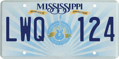 MS license plate LWQ124