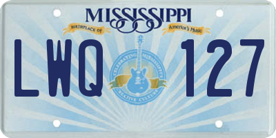 MS license plate LWQ127
