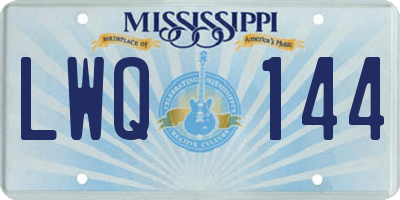 MS license plate LWQ144