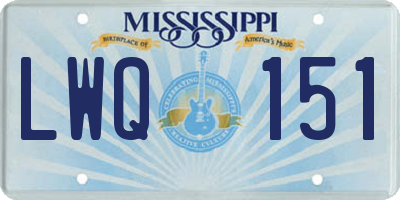 MS license plate LWQ151