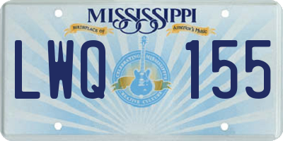 MS license plate LWQ155