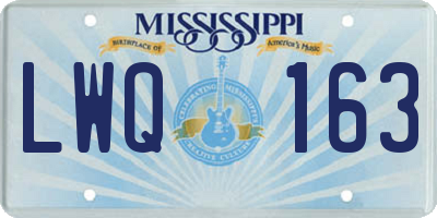 MS license plate LWQ163