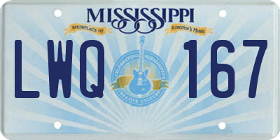 MS license plate LWQ167